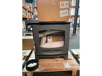Charnwood - c-seven blu + sokkel (gunmetal) - houtkachel - afbeelding 2 van  2