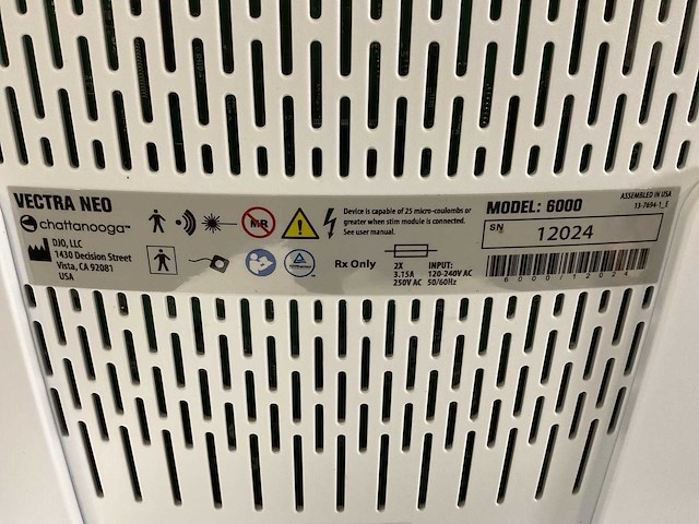Chattanooga vectra neo 6000 elektrotherapiesysteem - afbeelding 7 van  7