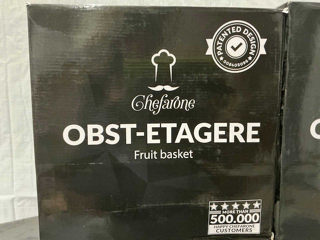 Chefarone fruit etagère 2 laags fruitschaal (5x) - afbeelding 2 van  3