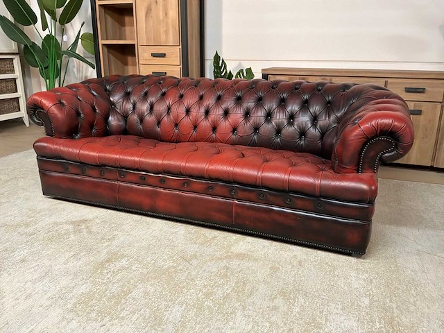 Chesterfield leren bankstel - afbeelding 9 van  15