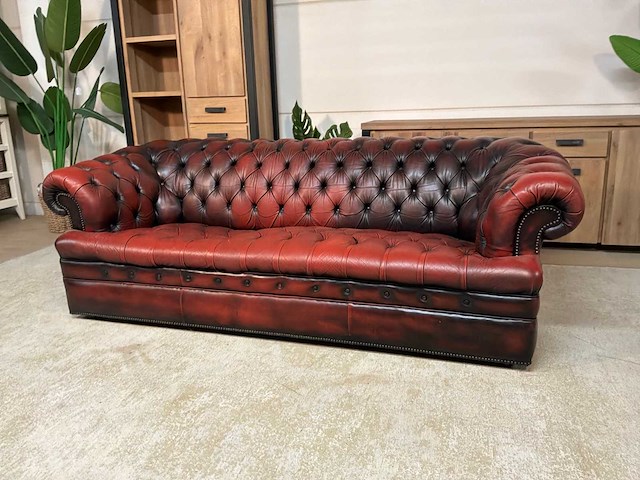 Chesterfield leren bankstel - afbeelding 10 van  15
