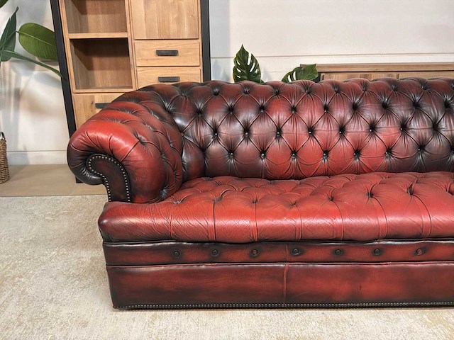 Chesterfield leren bankstel - afbeelding 11 van  15