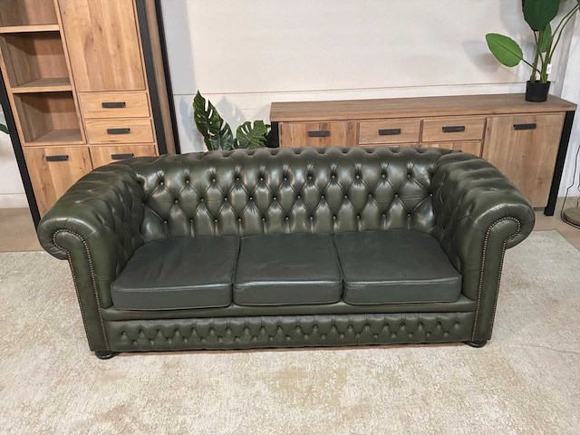 Chesterfield leren bankstel - afbeelding 3 van  15