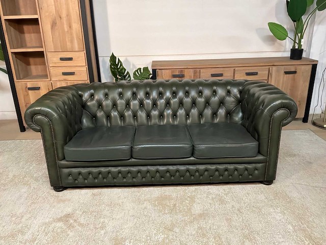 Chesterfield leren bankstel - afbeelding 10 van  15