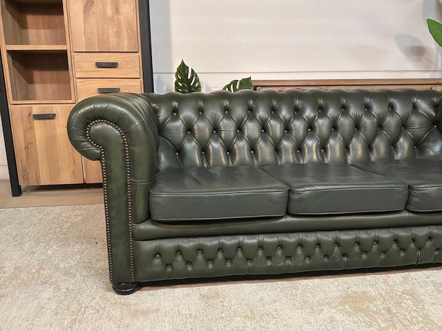Chesterfield leren bankstel - afbeelding 11 van  15
