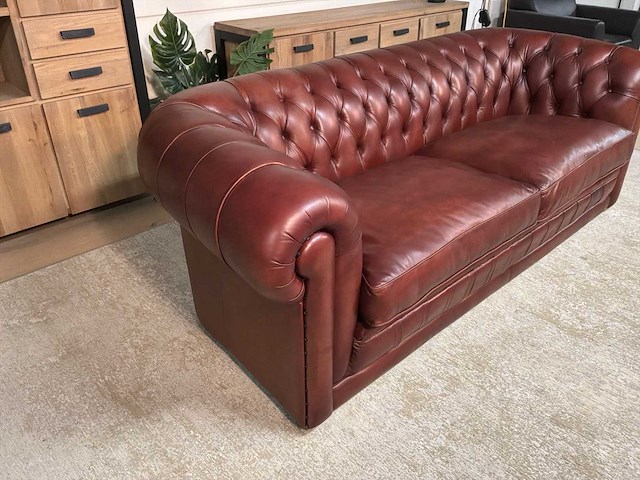 Chesterfield leren bankstel - afbeelding 2 van  14