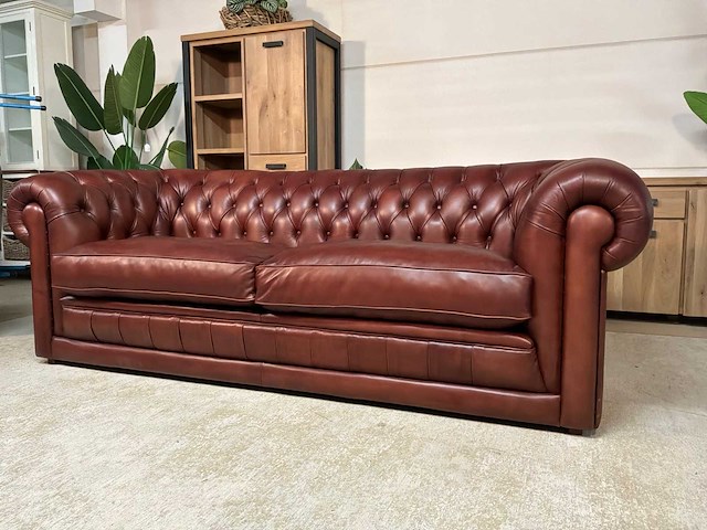 Chesterfield leren bankstel - afbeelding 5 van  14