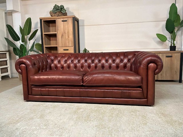 Chesterfield leren bankstel - afbeelding 13 van  14