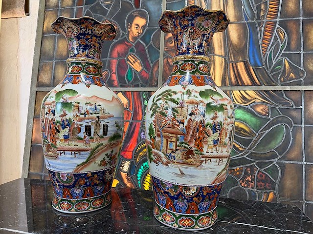 Chinees porselein (2x) - afbeelding 1 van  3