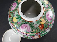 Chinese canton famille rose porseleinen gemberpot met deksel - afbeelding 4 van  5