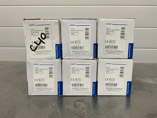 Chint aardlekautomaat 3-polig+nul 40a c-kar 30ma meterkast (6x) - afbeelding 4 van  4