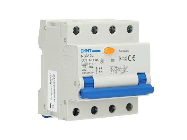 Chint aardlekautomaat 3-polig+nul 40a c-kar 30ma meterkast (6x) - afbeelding 4 van  4