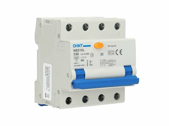 Chint aardlekautomaat 3-polig+nul 40a c-kar 30ma meterkast (6x) - afbeelding 3 van  3
