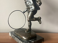 Chiparus - 'jongen speelt met hoepel' - brons - afbeelding 2 van  9