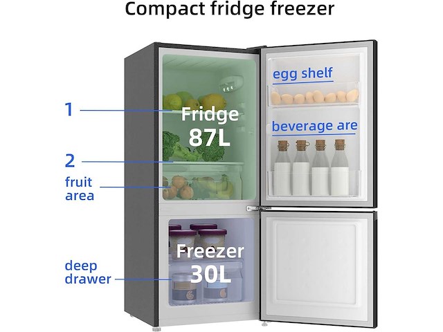 Chiq - cbm117l42 - koel-vriescombinatie 117 liter - afbeelding 2 van  8