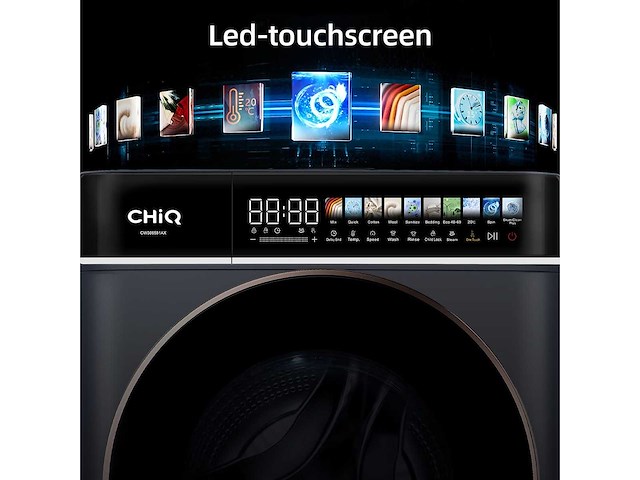 Chiq - cw086581ax - wasmachine 8 kg a-10% led touchscreen - afbeelding 3 van  6