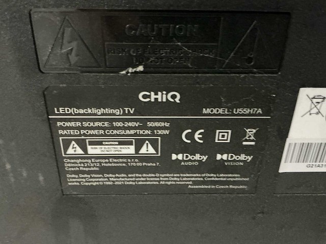 Chiq u55h7a televisie - afbeelding 1 van  9
