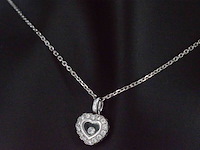 Chopard - chopard happy diamonds icons heart collier met hanger witgoud met diamant - afbeelding 2 van  9