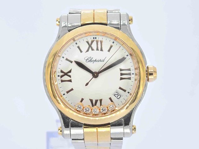 Chopard - happy sports horloge met diamanten - afbeelding 1 van  10
