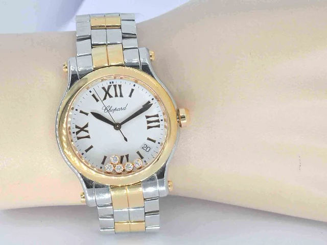 Chopard - happy sports horloge met diamanten - afbeelding 3 van  10