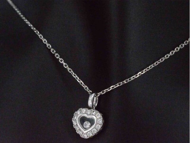 Chopard happy diamonds icons heart collier met hanger witgoud met diamant - afbeelding 2 van  9