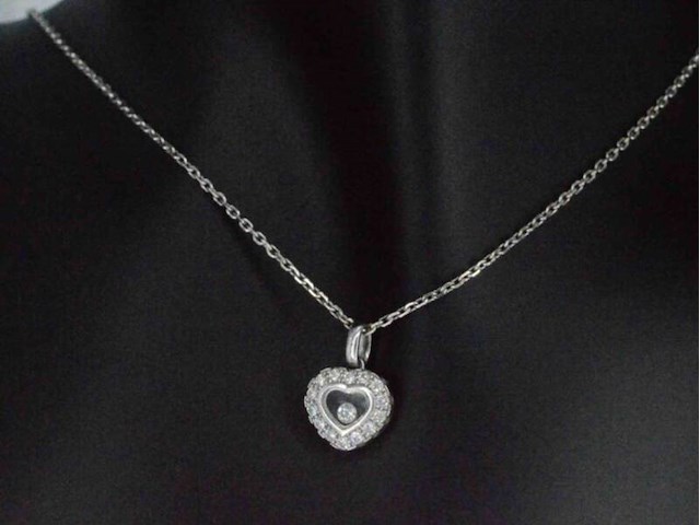 Chopard happy diamonds icons heart collier met hanger witgoud met diamant - afbeelding 3 van  9