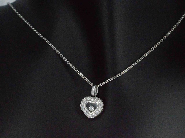 Chopard happy diamonds icons heart witgouden collier met diamant - afbeelding 4 van  8