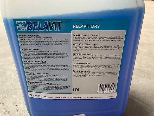 Christeyns relatie dry jerrycan á 10l spoelglansmiddel (4x) - afbeelding 2 van  2
