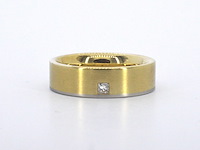 Christian bauer - bi-colour trouwring van goud en platina met een prinses geslepen diamant - afbeelding 5 van  8