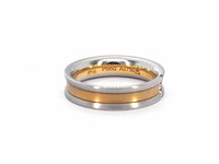 Christian bauer - bi-colour trouwring van goud en platina met natuurlijke diamanten - afbeelding 4 van  8