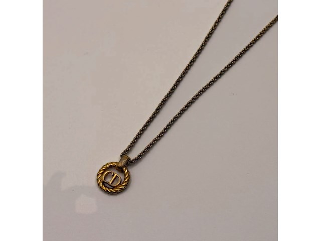 Christian dior ''cd'' goldplated pendant collier - afbeelding 1 van  4