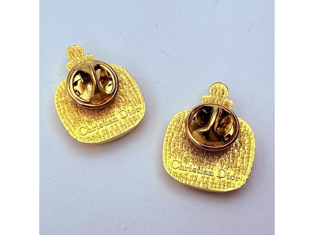 Christian dior 'dune parfum' goldplated pin broche set - afbeelding 6 van  7