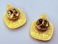 Christian dior 'dune parfum' goldplated pin broche set - afbeelding 6 van  7