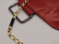 Christian dior goldplated collier met emaille en kristallen - afbeelding 2 van  6