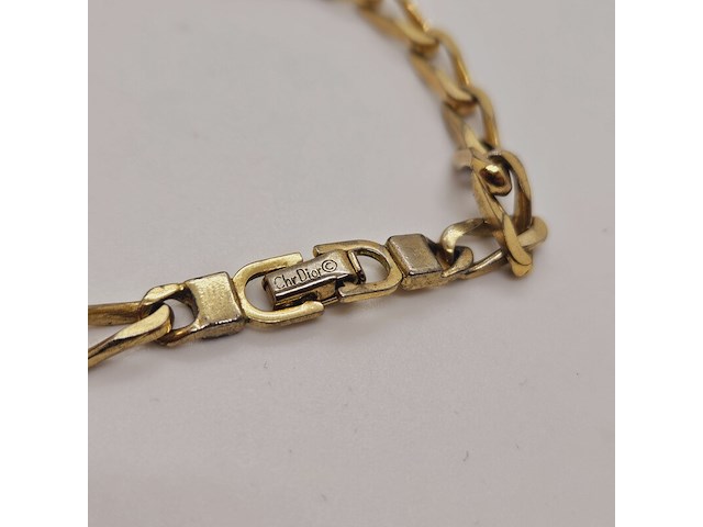Christian dior goldplated collier met emaille en kristallen - afbeelding 6 van  6