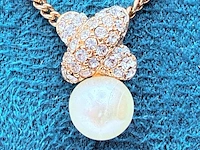 Christian dior goldplated collier met pendant en strass