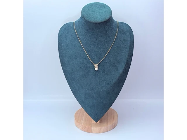 Christian dior goldplated collier met pendant en strass - afbeelding 2 van  8