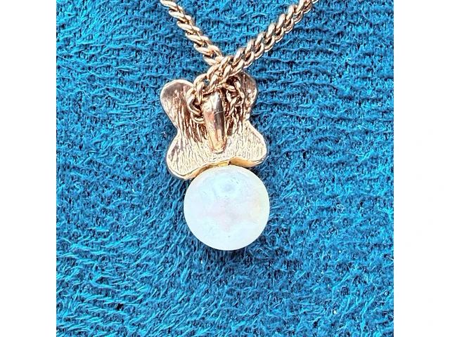Christian dior goldplated collier met pendant en strass - afbeelding 5 van  8