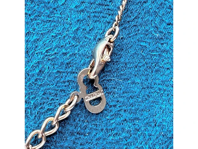 Christian dior goldplated collier met pendant en strass - afbeelding 7 van  8