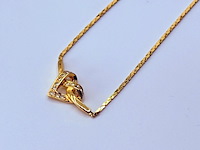 Christian dior goldplated 'heart' pendant collier met steentjes - afbeelding 1 van  5