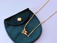 Christian dior goldplated 'heart' pendant collier met steentjes - afbeelding 3 van  5