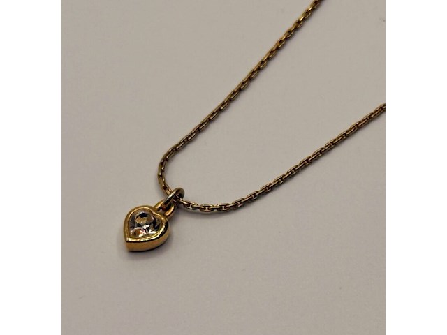Christian dior goldplated heart pendant collier met zirkonia diamant - afbeelding 1 van  5
