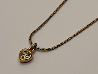 Christian dior goldplated heart pendant collier met zirkonia diamant - afbeelding 1 van  5