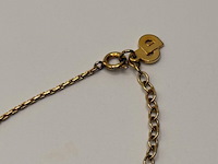 Christian dior goldplated heart pendant collier met zirkonia diamant - afbeelding 2 van  5
