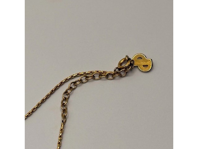 Christian dior goldplated heart pendant collier met zirkonia diamant - afbeelding 3 van  5