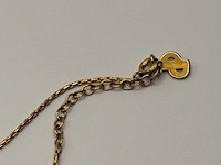 Christian dior goldplated heart pendant collier met zirkonia diamant - afbeelding 3 van  5
