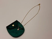 Christian dior goldplated heart pendant collier met zirkonia diamant - afbeelding 2 van  5