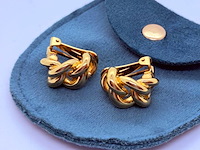 Christian dior goldplated ''knot'' oorbellen - afbeelding 1 van  6