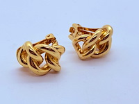Christian dior goldplated ''knot'' oorbellen - afbeelding 3 van  6