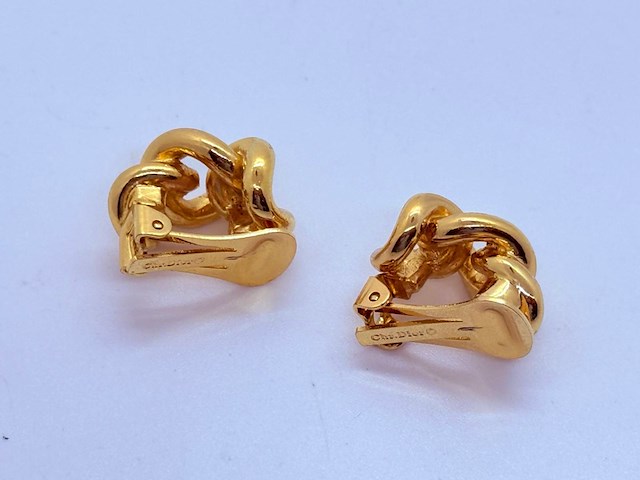 Christian dior goldplated ''knot'' oorbellen - afbeelding 5 van  6